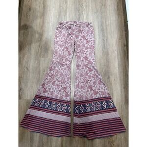 Free People Flare Pull on printed Jersey pants Size XS
